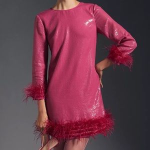 Vineet Bahl pink sea feather dress